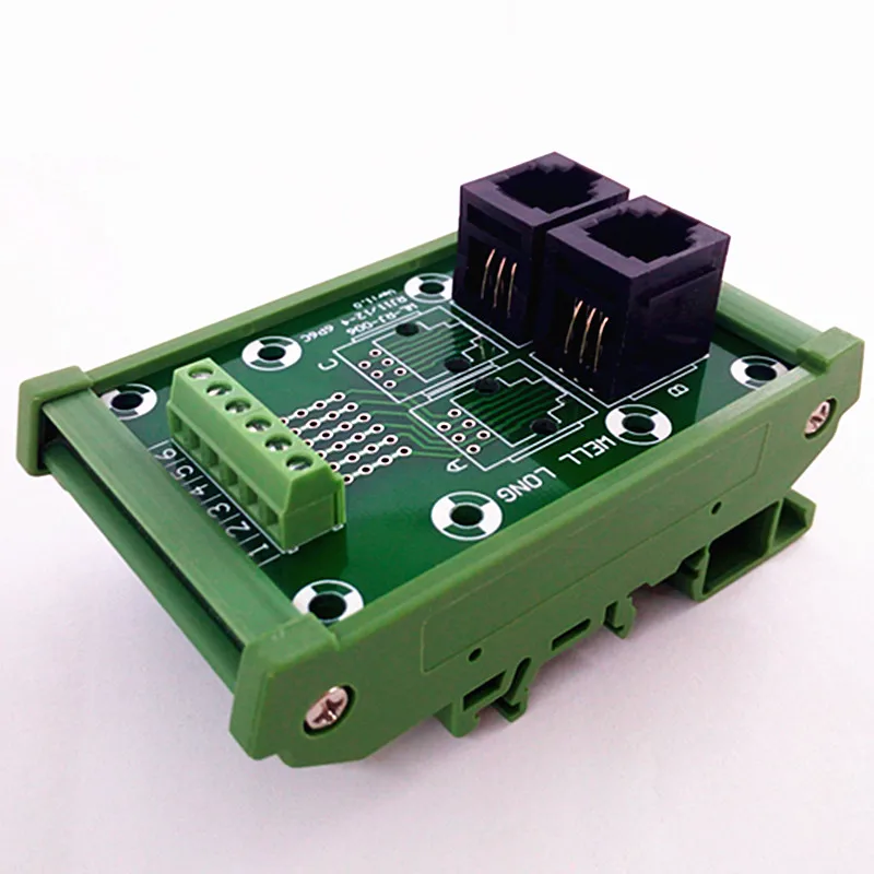 Разъем RJ11/RJ12 6P6C 2-сторонний интерфейс DIN Rail Mount клеммный блок разъем. | Обустройство
