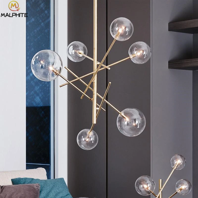 Nordic Magic beans pendant lights modern living room geometry lamps study glass ball Decoration LED lighting fixtures | Лампы и
