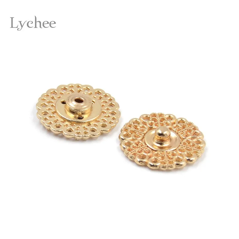 Lychee 5 шт./компл. металлические кнопки цветочный Форма швейная фурнитура стелс куртка застежка-кнопки 18 мм/21 мм