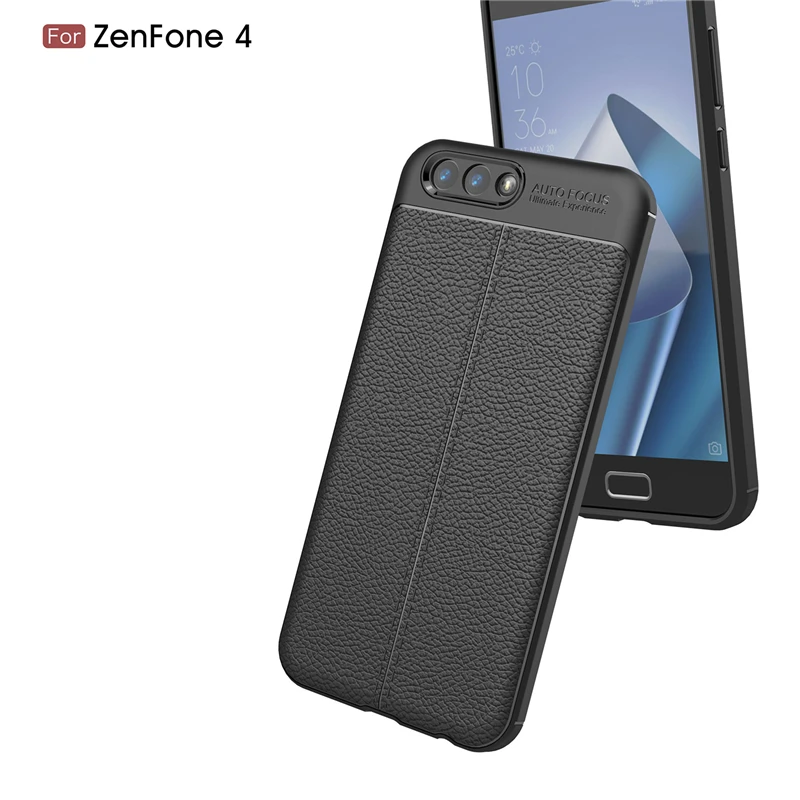Силиконовый чехол с полосками личи для Asus Zenfone 4 ZE554KL рисунком из кожи ТПУ ze554kl etui tok
