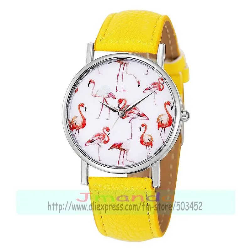 100 шт./лот 8206 кожаные часы с красным краном и лебедем модные без логотипа