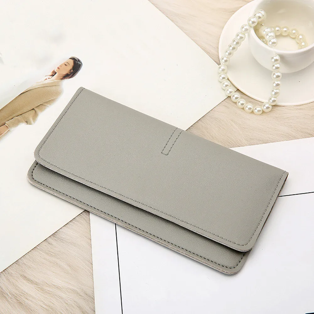 2018 Модные женские кошельки Женские Простые винтажные сумки с застежкой Длинный