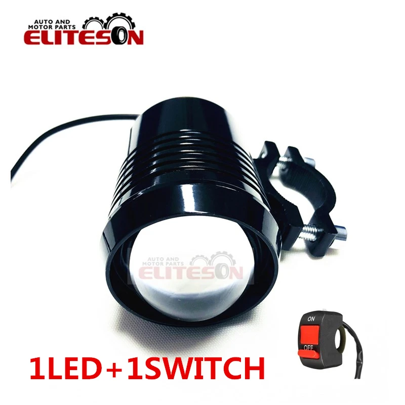 Eliteson 1 шт. U2 мотоцикл светодиодные фары авто светодиодные работы 30 Вт пятно черный Водонепроницаемый ATV Sooter универсальный переключатель подарок