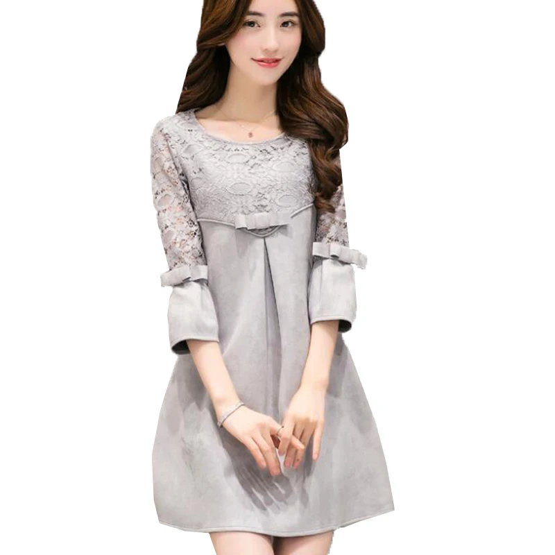 Новинка 2017 женское платье из искусственной замши весенне-летнее винтажное