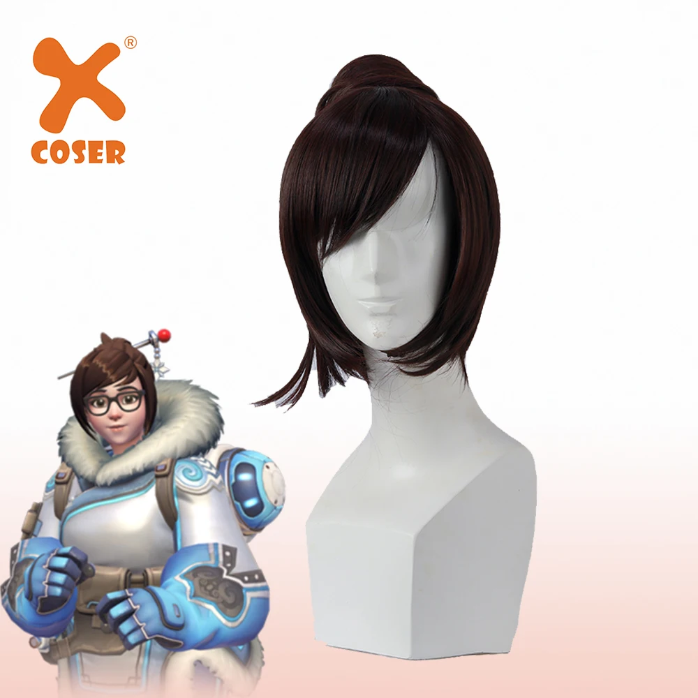 XCOSER Overwatch парик Мэй Косплей для девочки выпрямленный высокотемпературный