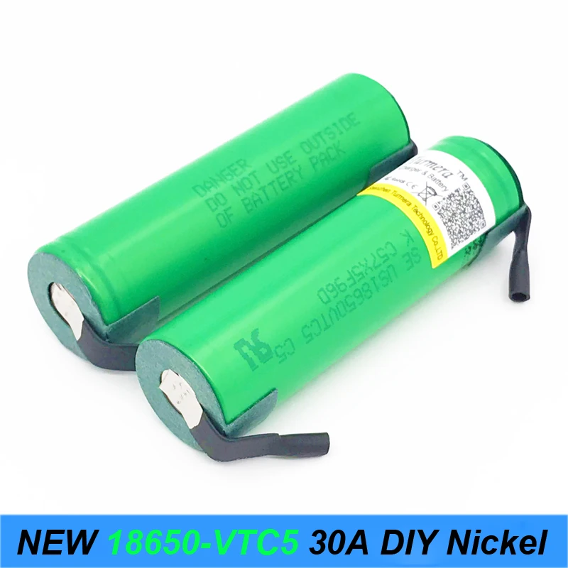 100% Оригинальные 30A разрядки 3 7 V US18650 VTC5 с DIY никель 2600mAh перезаряжаемые батареи для