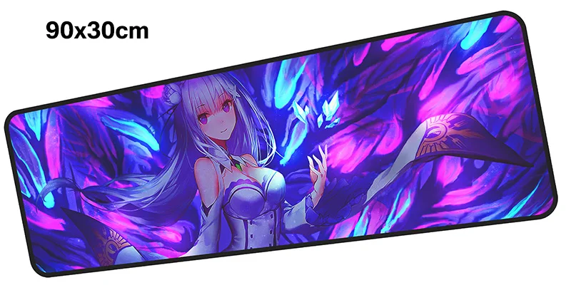 Re zero коврик для мыши геймер 900x300 мм notbook коврик для мыши большой игровой коврик для мыши красивый коврик для мыши стол для компьютера padmouse аксессуары