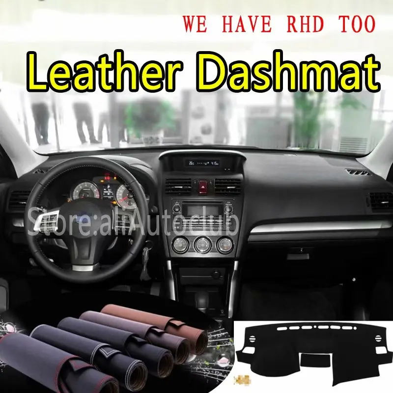 Кожаный коврик для приборной панели Subaru Forester SJ 2013 2014 2015 2016 2017 2018 от солнца