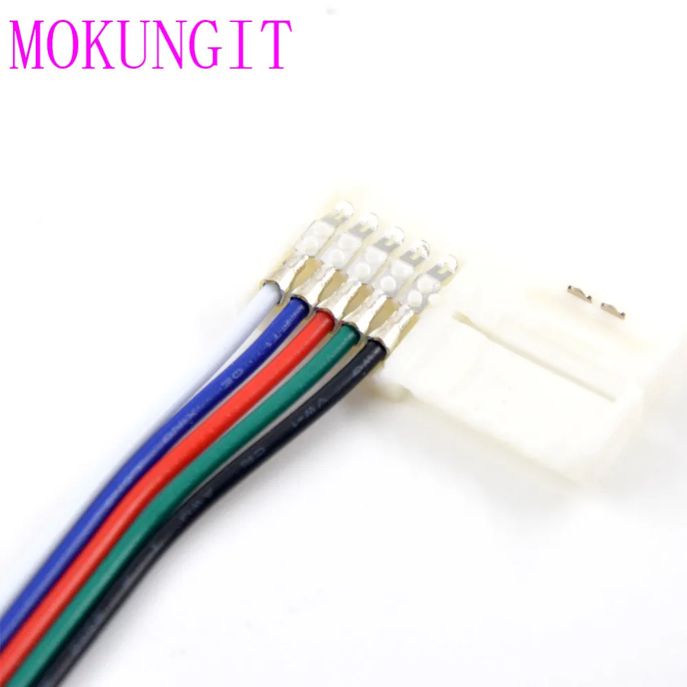 100 шт. 1 м Новый 4Pin 12 мм двойной разноцветный коннектор LED PCB led адаптер для 5050 RGB