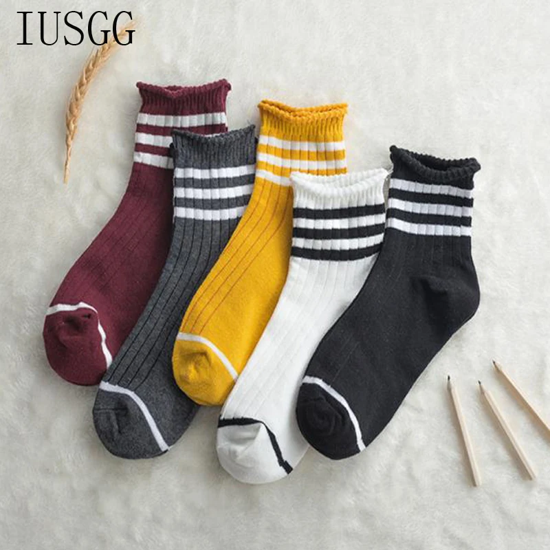 

Classic Striped Cotton Socks Art Breathable Skateboard Sock Unisex Rainbow Retro Popular Socks Female Male Comfortable Style