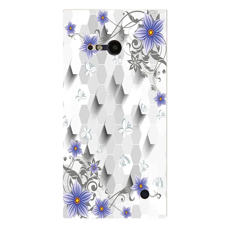 Чехол для Nokia Lumia 730 735 Модный цветочный чехол с мультяшным рисунком жесткие чехлы