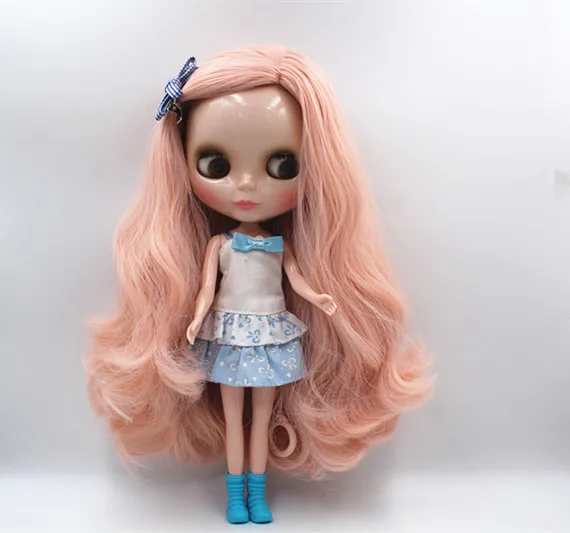 Кукла Blygirl Blyth розовые волнистые локоны № 125 5 7 суставов нормальный цвет кожи|blythe