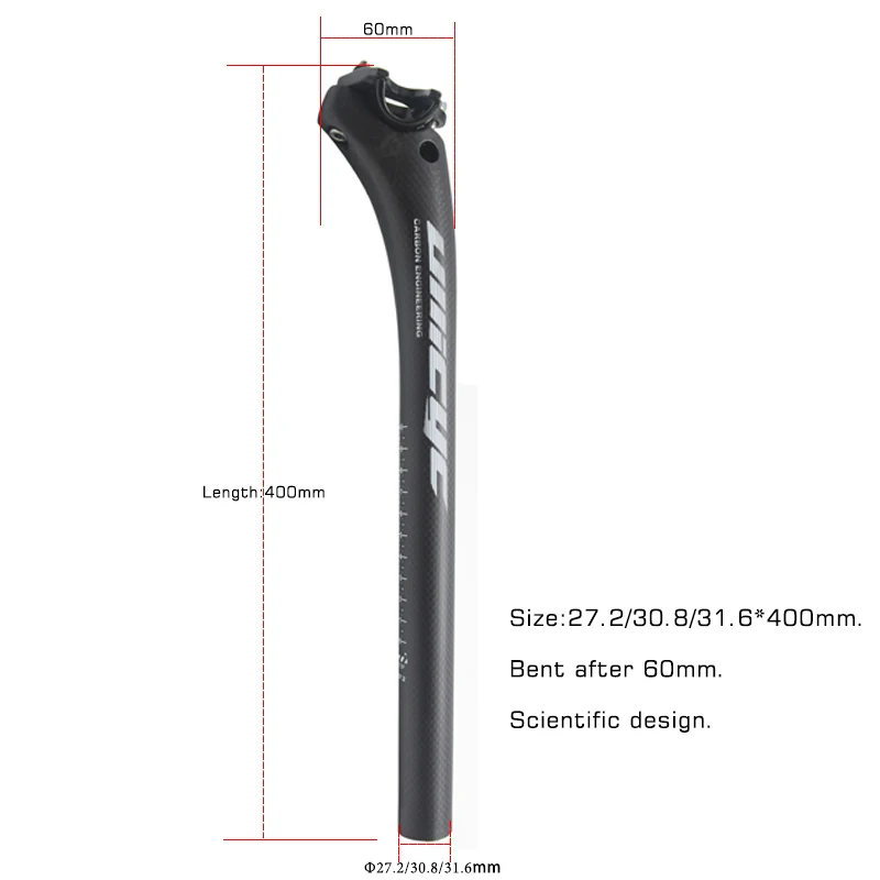Ullicyc Mountain Bike Seatpost Carbon Fiber Road Bicycle Mtb Seat Post Cycling Offset 27.2 30.8 31.6 3K Matte | Спорт и развлечения