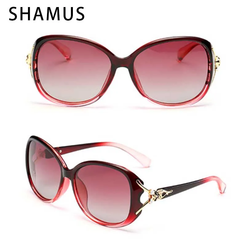 Брендовые солнцезащитные очки Shamus с сумкой поляризационные женские модные UV400