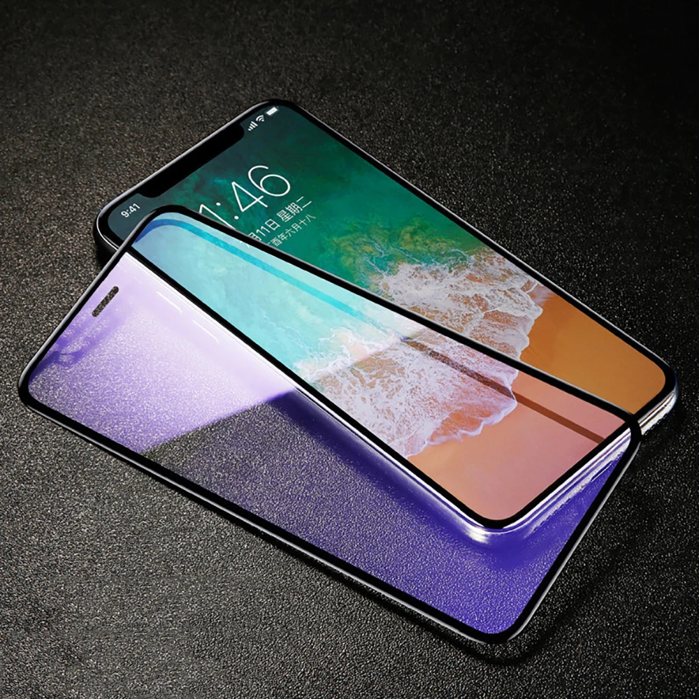OTAO 6D холодная резьба полное покрытие закаленное стекло для iPhone XS X 8 7 Plus изогнутые