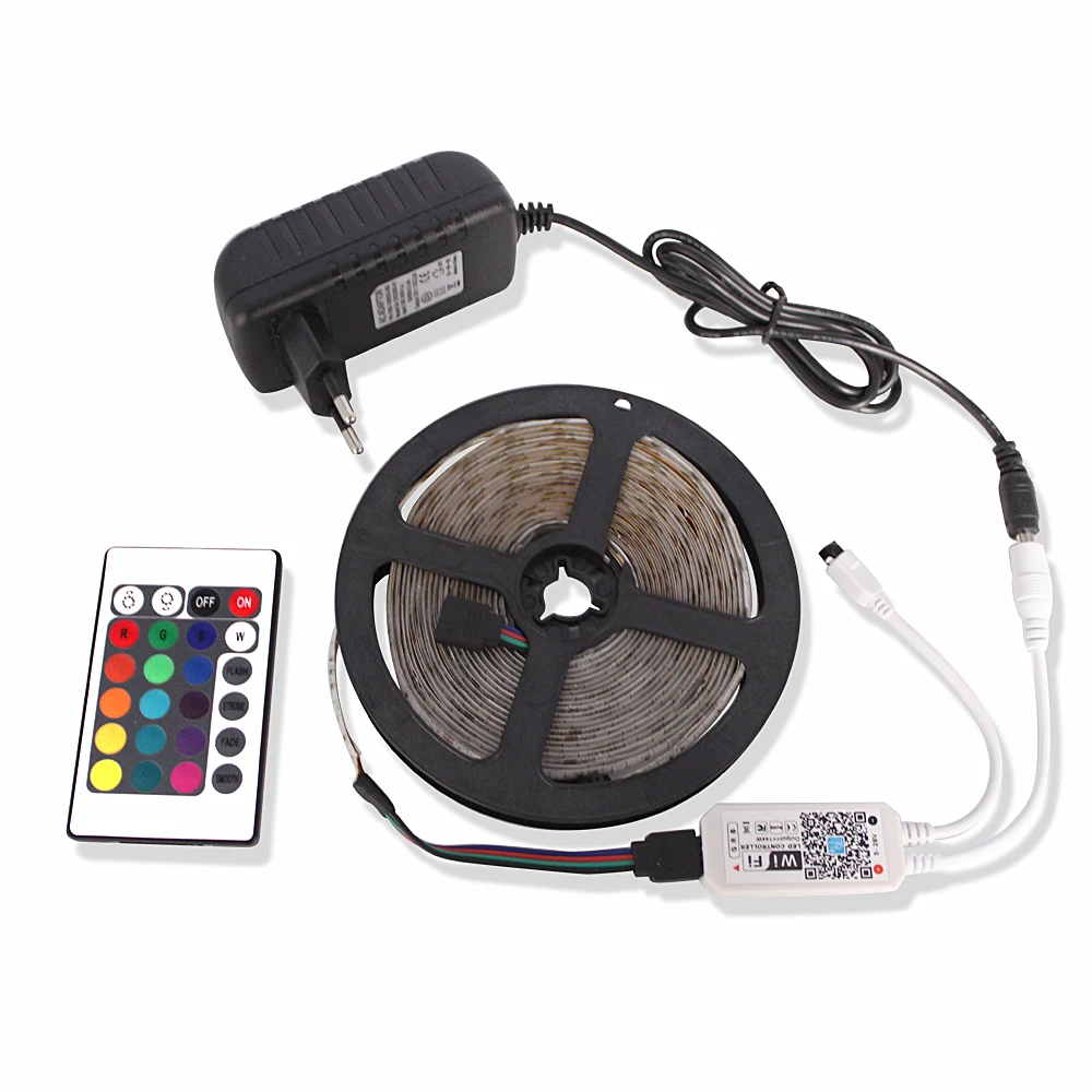 RGB Светодиодная лента 12 В 2835 10 м 15 м WiFi умный беспроводной контроллер гибкий ленточный светильник приложение для Google Home Alexa Ambi светильник ТВ светильник s