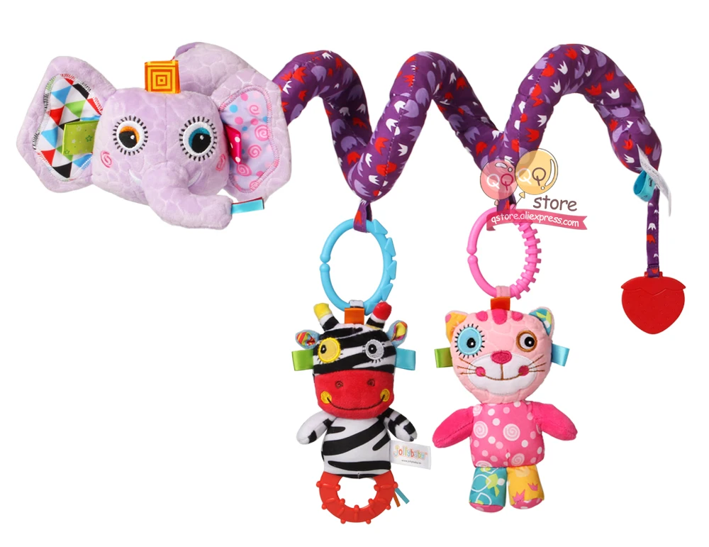 Новинка Jollybaby, мягкие плюшевые спиральные детские игры, коляска, автомобиль, орнамент для сиденья, детская кроватка, подвесные декоративные игрушки для детей, игровой коврик, аксессуары