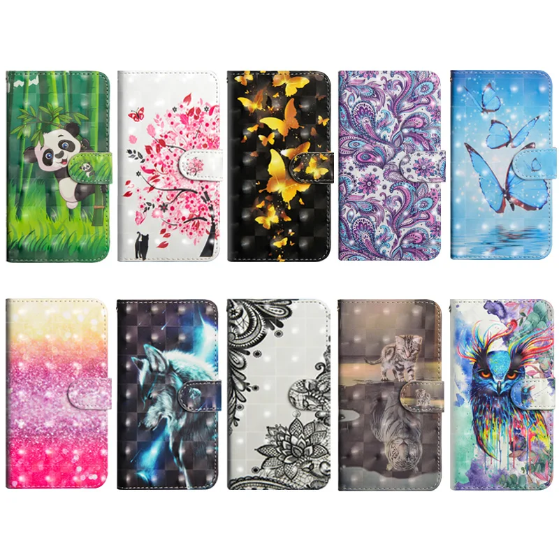 Butterfly Painting Flip cell Phone Case For Motorola Moto G5s Stand Wallet PU Leather + Soft TPU Cover Coque |