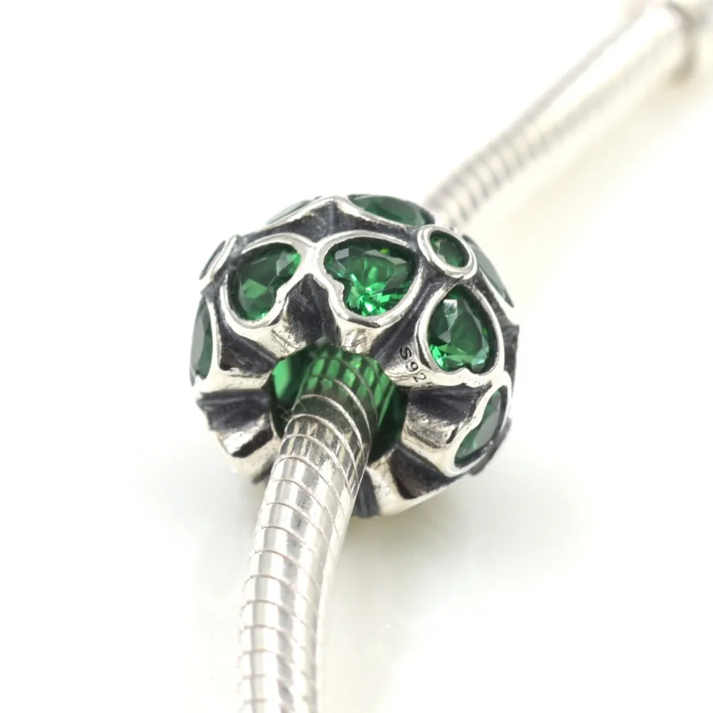 Оригинальные подвески бусины с зеленым фианитом для браслетов Pandora|Бусины| |