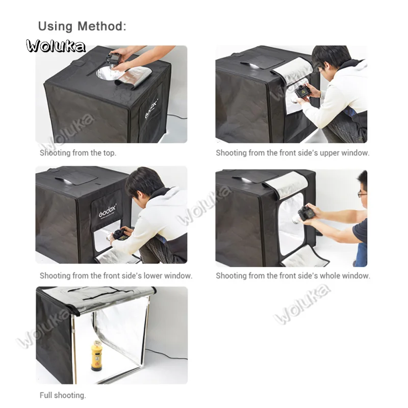 Godox LSD60 светодиодный мини Фотостудия 60*60*60 см тента вспышки софтбокс 2 шт.