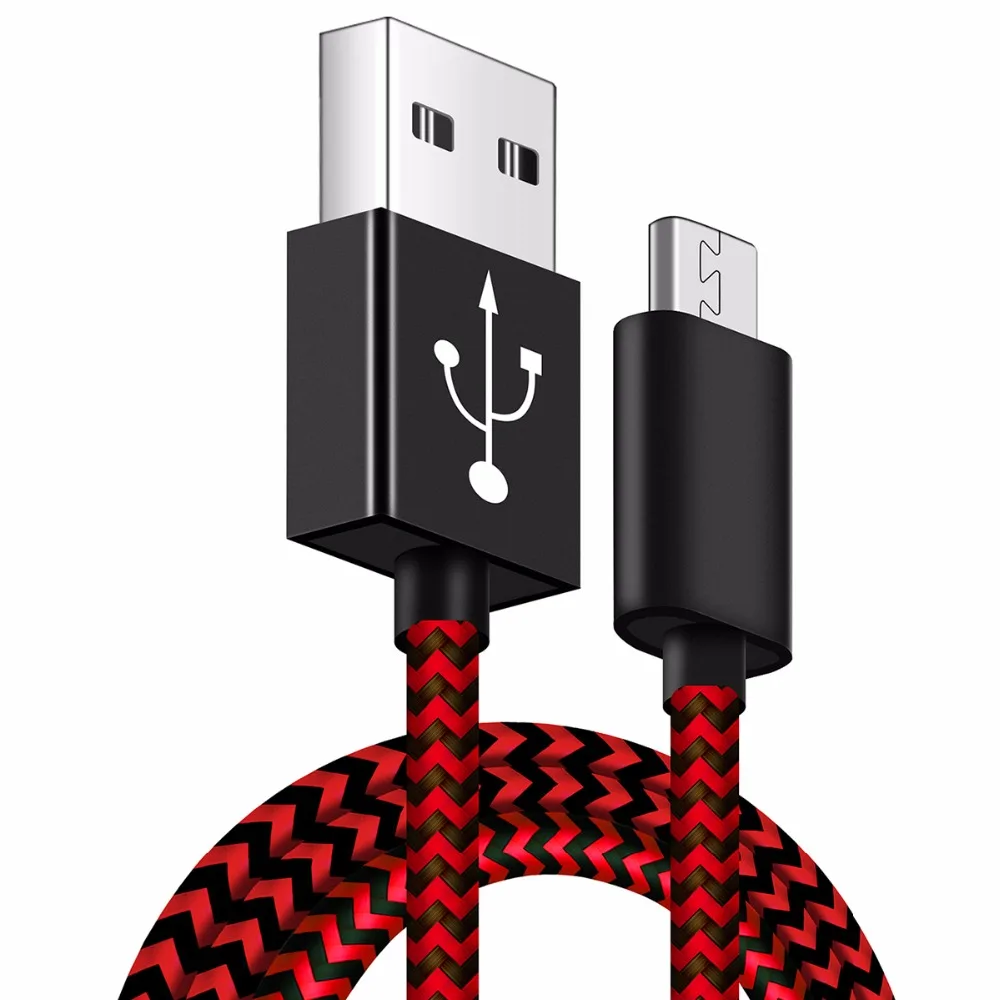 Кабель Micro USB 1 м 2 нейлоновый плетеный шнур 4 А кабель для быстрой зарядки и