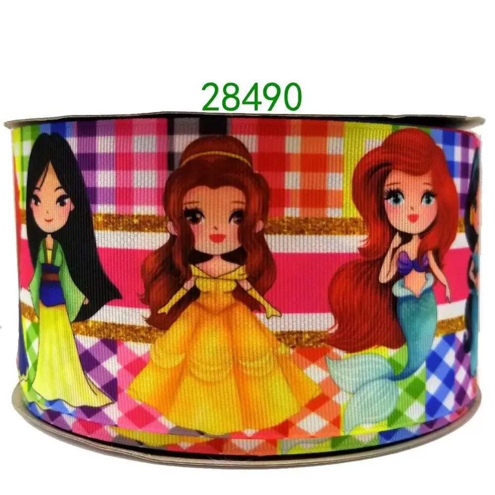 28490 50 ярдов мультфильм напечатанный grosgrain ленты 28494 - Цвет: 28490