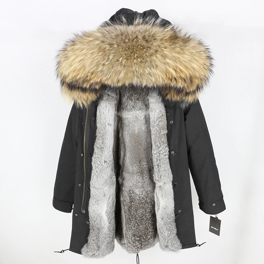 30 OFTBUY, пальто с натуральным мехом, длинная парка, зимняя куртка для женщин, воротник из натурального меха енота, капюшон, подкладка из меха серебристого кролика, уличная одежда, бренд - Цвет: 30