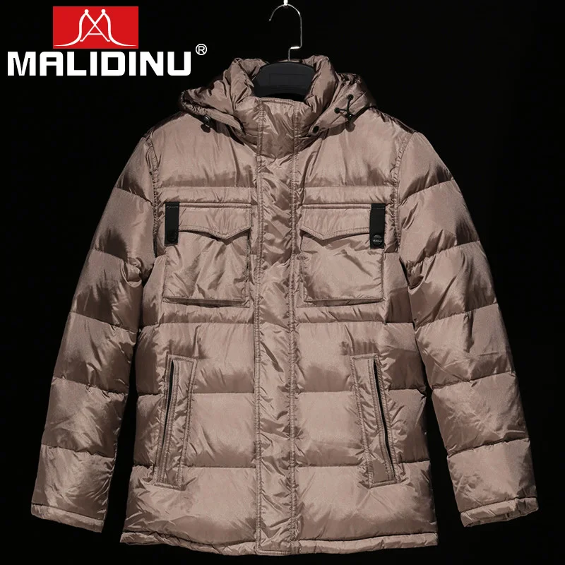 MALIDINU 2022 High Quality Men Down Jacket Winter Thick Down Coat Brand 70%White Duck Down European Size Down Coat Free Shipping