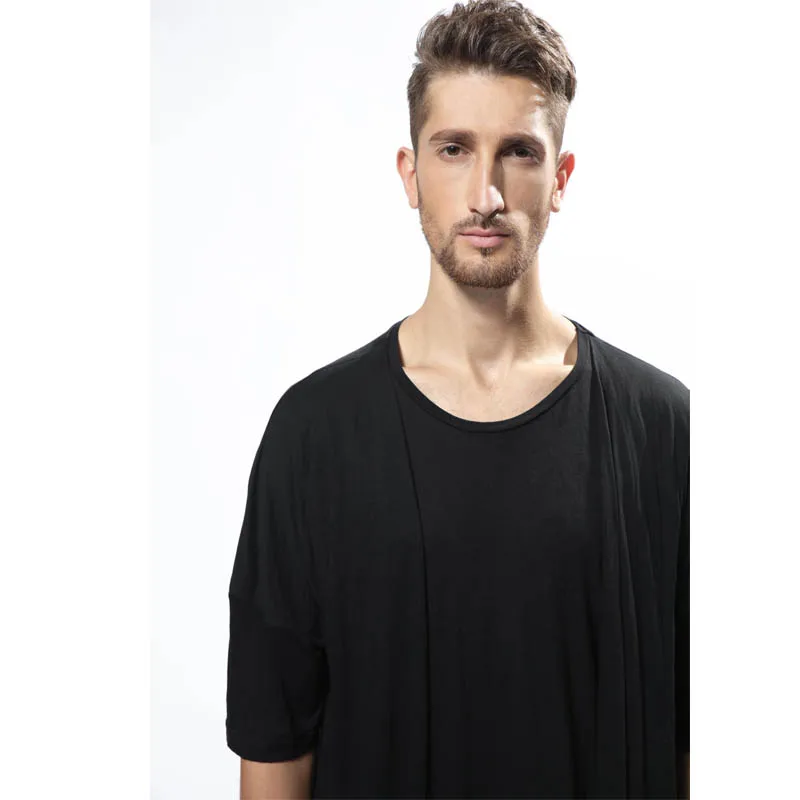 

2019 Latin Dance Top Men 2pcs Tango Salsa Cha Cha Ballroom Dancing Tops Black Performance Competition Dance Wear Shirt DQS1122