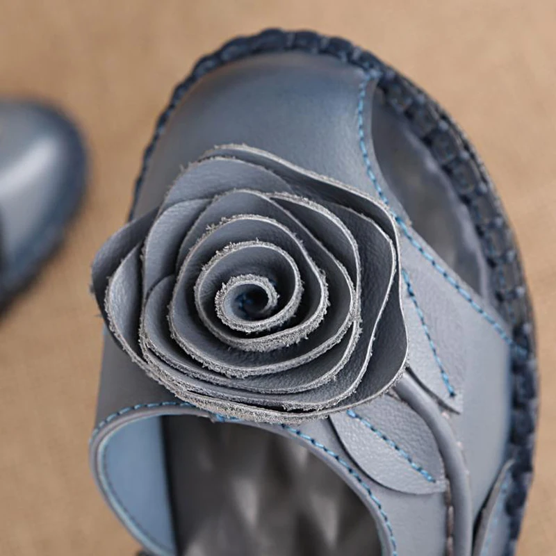 BeckyWalk/лето Женские туфли ручной работы Винтаж босоножки из натуральной кожи на