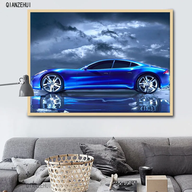 QIANZEHUI Стразы DIY пластиковые изделия алмазная синяя Автомобильная живопись