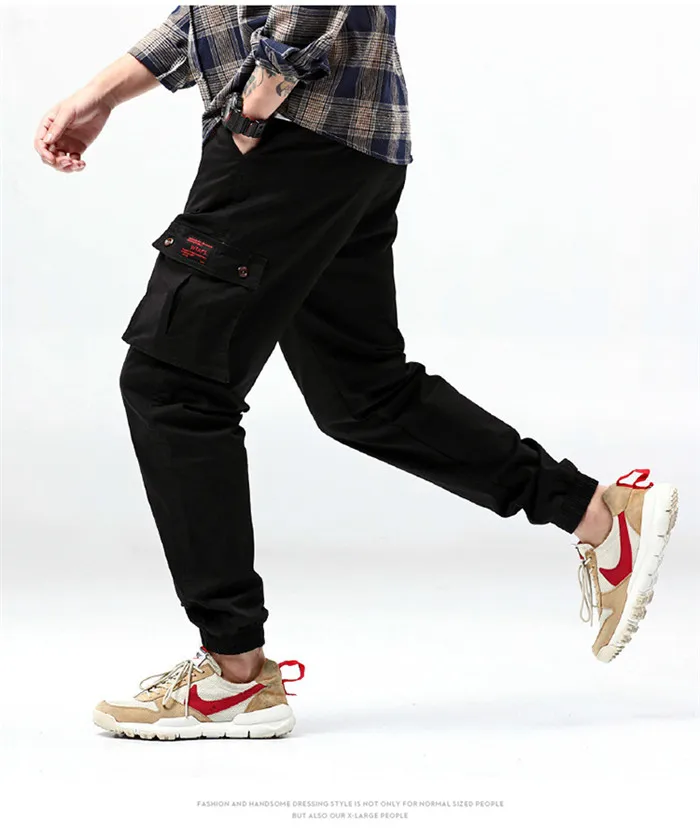 Брюки карго мужские Pantalon Homme шаровары японские тактические брюки хип хоп камуфляж Kargo хаки черный плюс 6XL 7XL Повседневная Уличная одежда