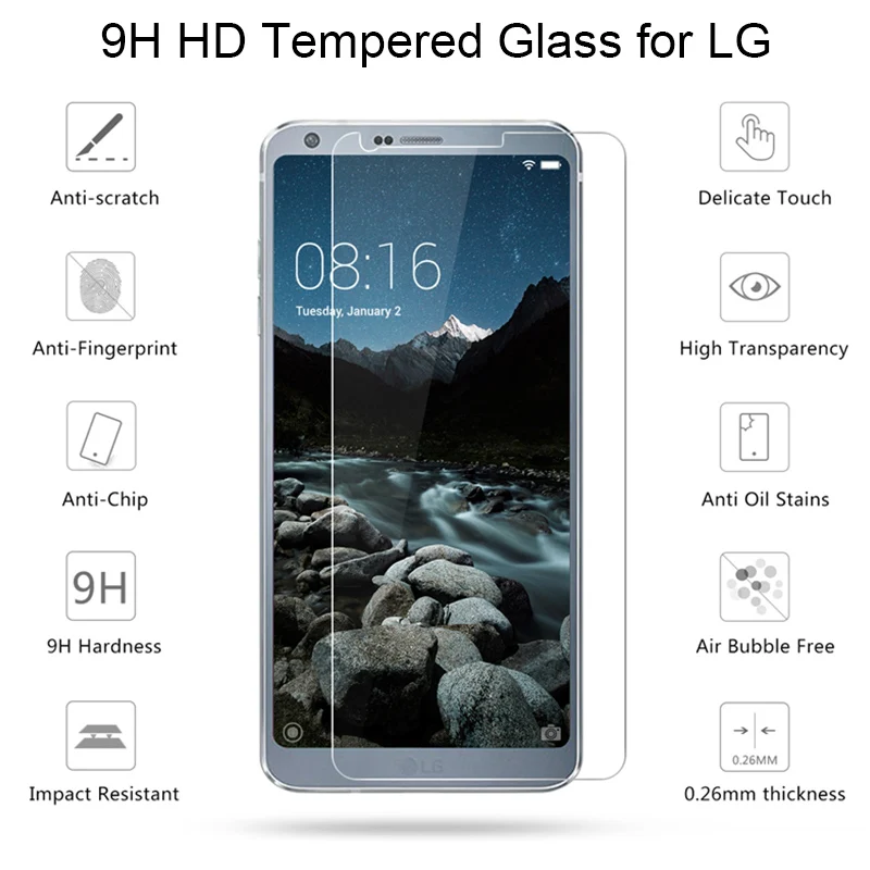 Твердое защитное стекло 9H для LG G5 SE G7 ThinQ X Cam закаленное Fit G6 Plus Style X5 One | Мобильные