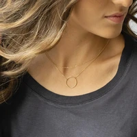 layered circle necklace handmade jewelry gold filled choker pendants collier femme kolye collares womens necklace jewelry