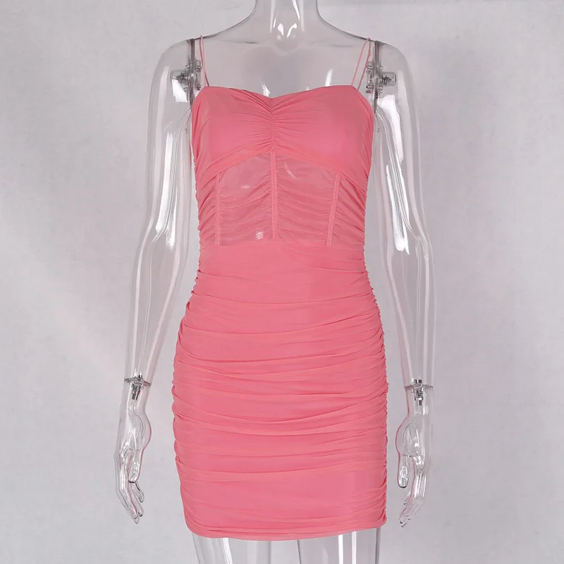 Летние сексуальные Клубные вечерние бандажные платья для женщин Сетчатое