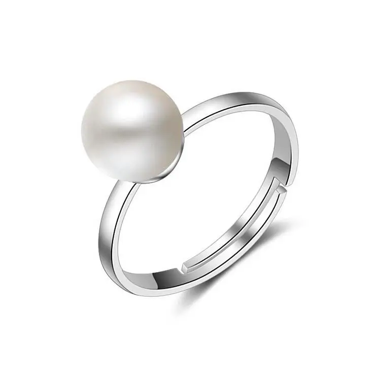 

New arrival fashion shell pearl 925 sterling silver women finger rings ladies gift wholesale drop shipping cheap