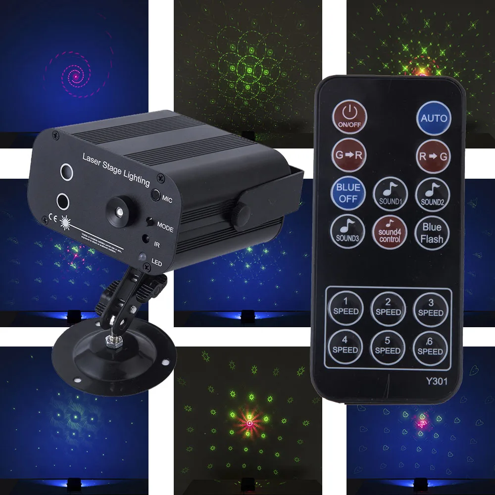 3 объектива голос Управление музыкальный ритм вспышки светильник светодиодный