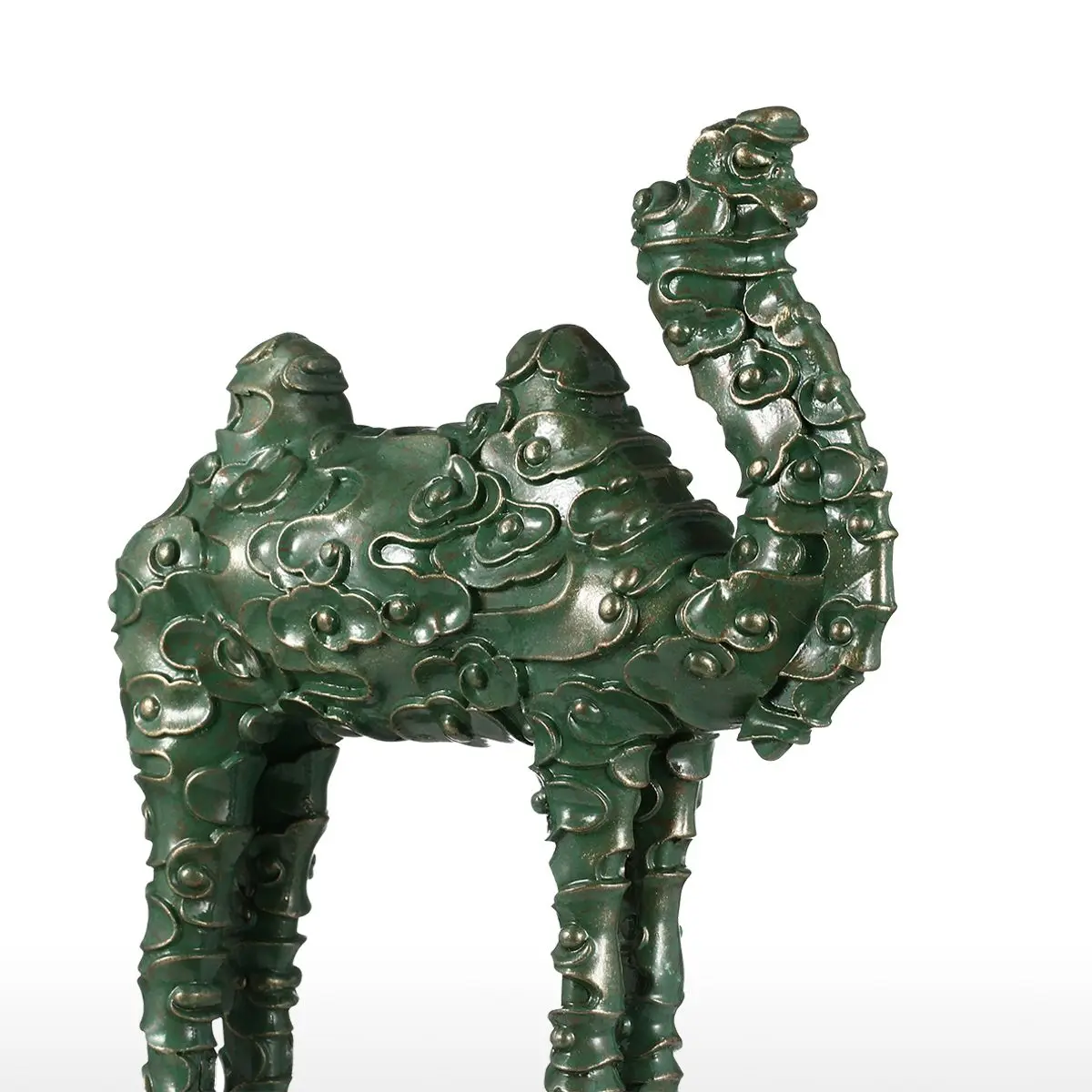 Tooarts Tomfeel Cloud Pattern Camel Figurine Fiberglass Home Decor Original Design Green Craft Gift For | Дом и сад