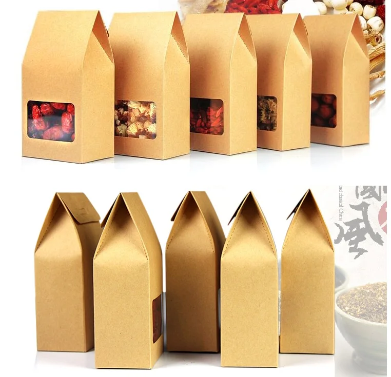 30 шт коричневые коробки из крафт бумаги картон стоьте вверх бумажная Подарочная