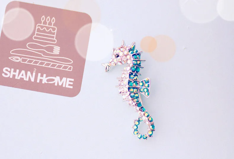 Muylinda Разработанный Seahorse брошь с кристаллами ювелирные изделия модная брошь для женщин булавка со стразами и броши аксессуары