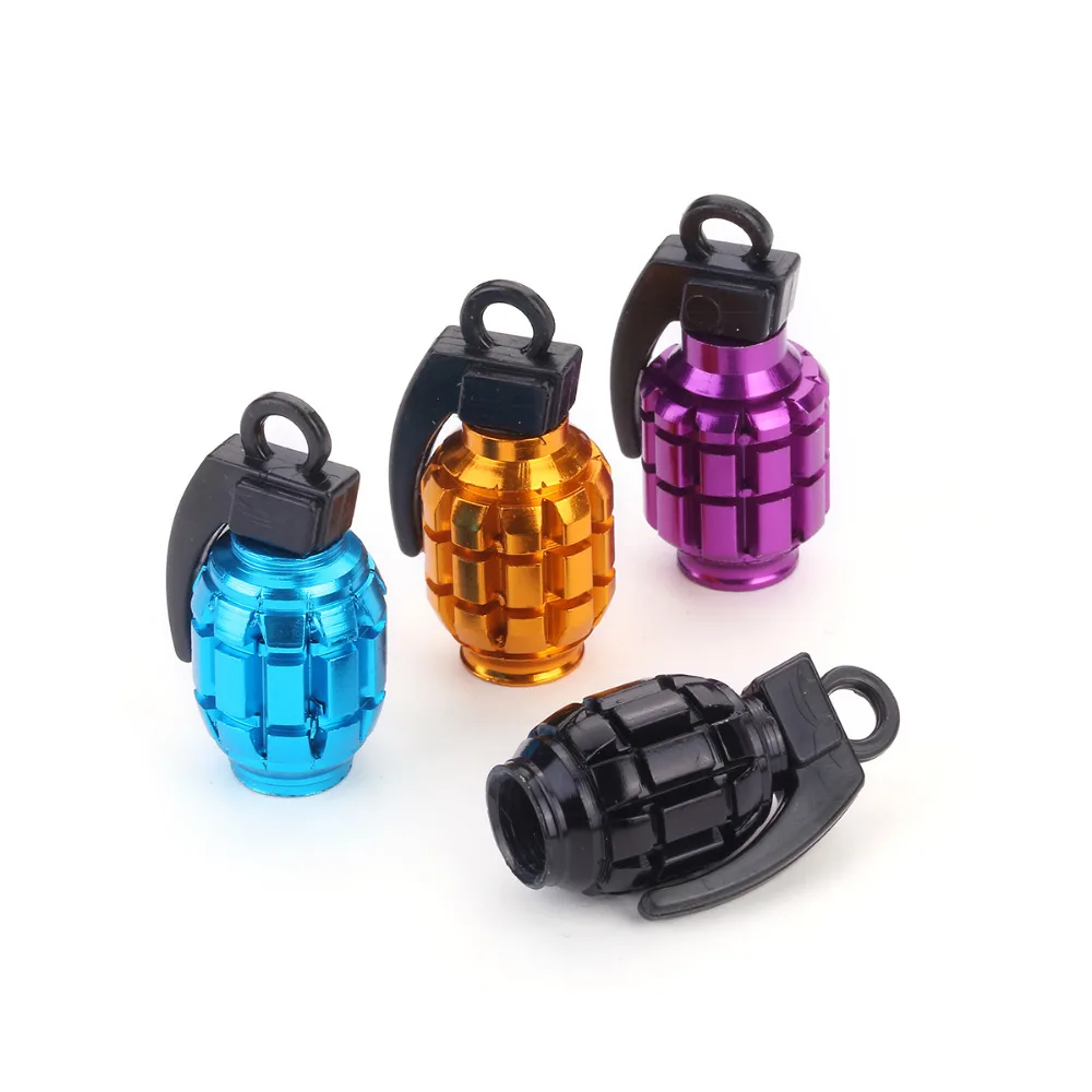 4Pcs/Lot Car Truck Motorcycle Accessories Bike Valve Cap Grenade Design Aluminum Alloy Tire Wheel Stem Caps | Автомобили и