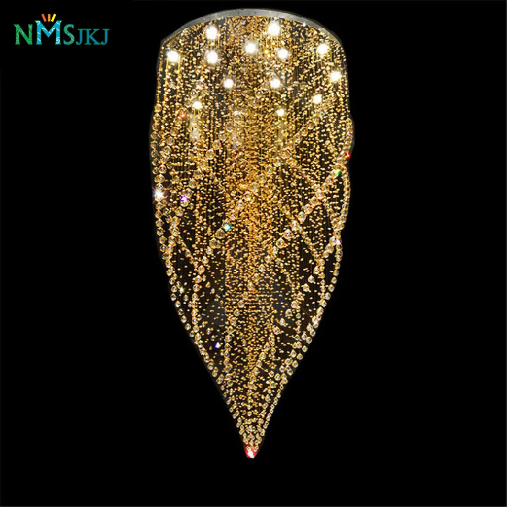 Роскошный спиральный дизайн длинный светильник Современная хрустальная люстра