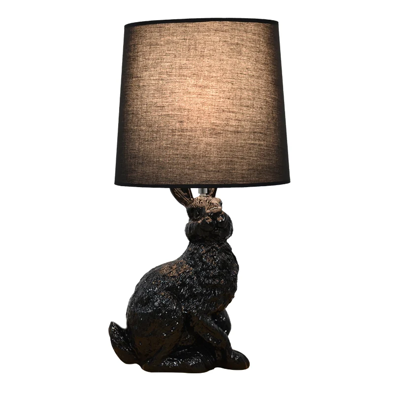 

53CM Rabbit Shape Statue With LED Light Dog Desk Lamp Figurine Animal Art Sculpture Resin Craftwork Home Decorations R141