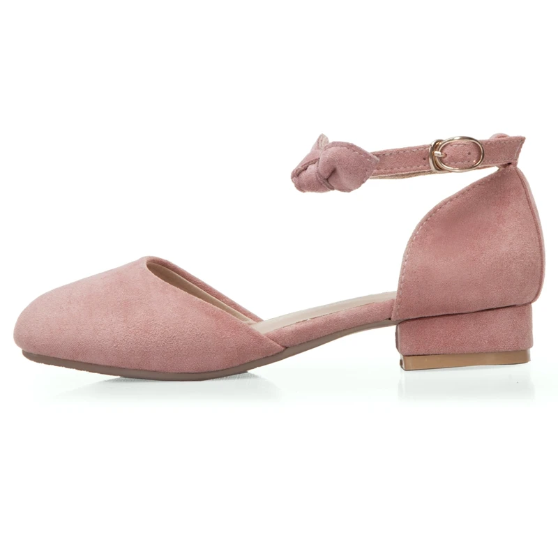 pink ENMAYER/ г. Туфли-лодочки Мэри Джейн женская обувь повседневная женская однотонная обувь из замши с круглым носком, 3 цвета размеры 34-43 LY1731 - Цвет: pink
