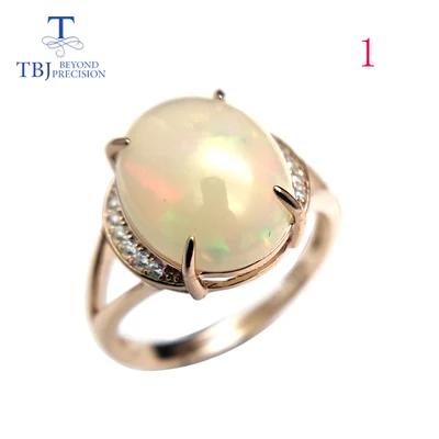 TBJ, разнообразное качество, Эфиопский Опал, Овальный 10*12 мм, 3ct up, натуральный цветной драгоценный камень, кольцо из стерлингового серебра 925 пробы для женщин с коробкой - Цвет камня: opal
