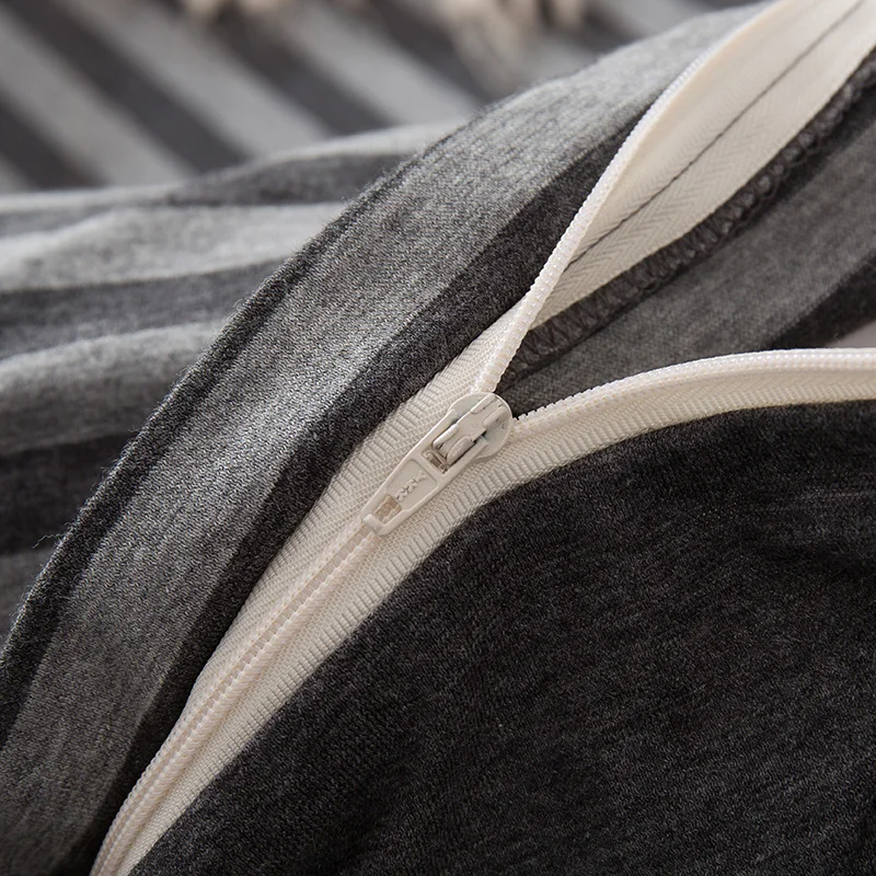 Комплект постельного белья из 100% промытого хлопка пододеяльник в полоску клетку