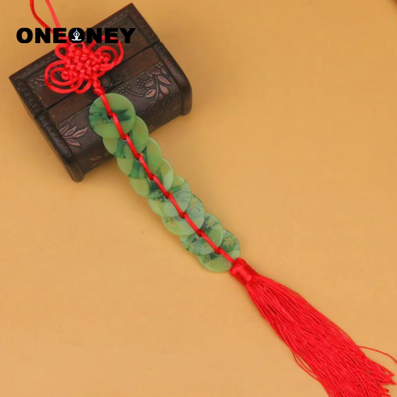 Oneoney Samll Chinesse узел 8 шт. поддельные пластик нефрита автомобиля кулон китайский