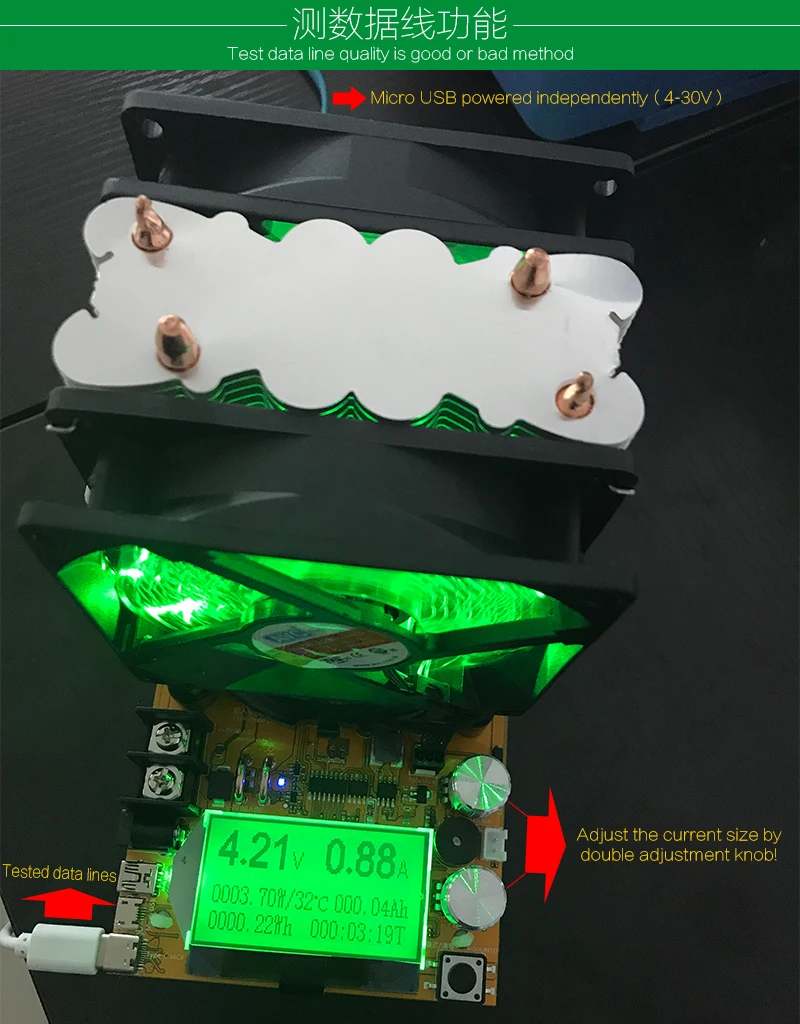 200V 20A 180W регулируемый постоянный ток электронная нагрузка Батарея разрядка Емкость тестер метр 12V24V48V свинцово-кислотный литиевый