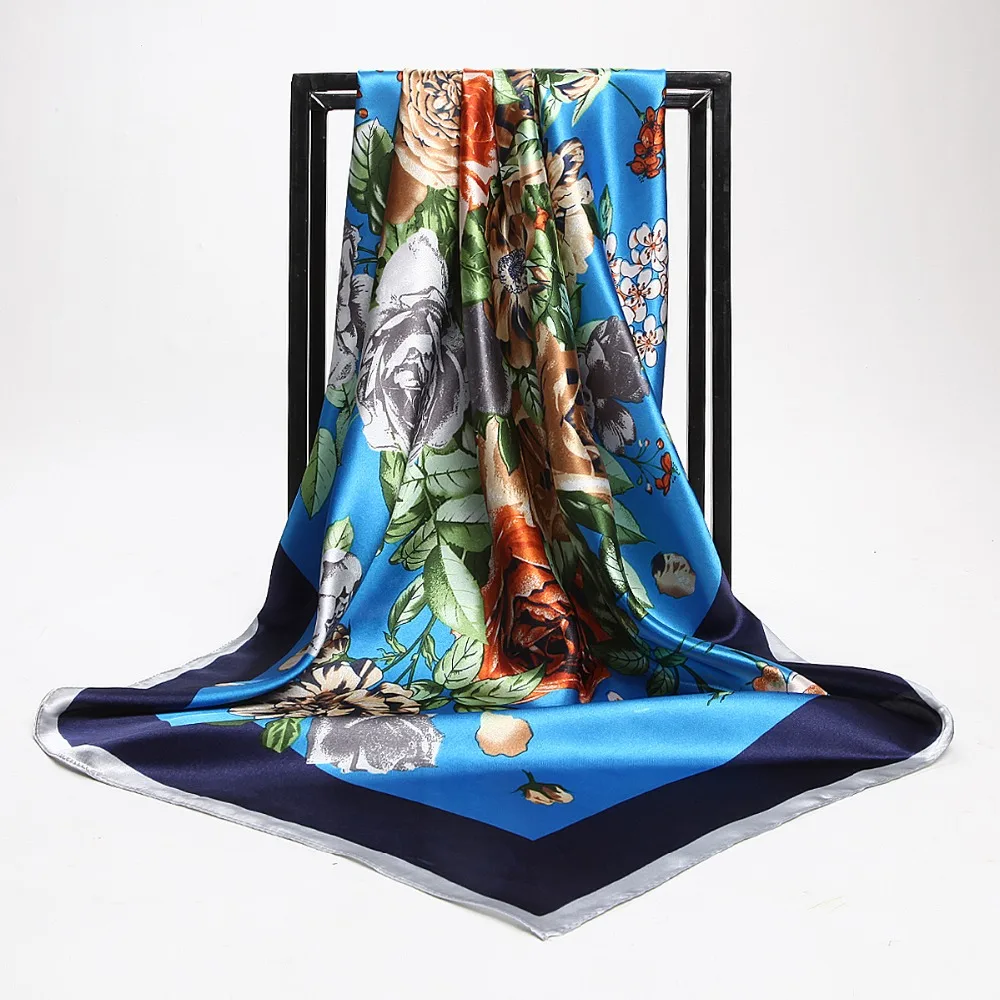 scarf Mulberry Long Winter Silk Scarf Spring Autumn Printed Shawls for Women Lady Girl Mother's Day gift 90cm*90cm GH24 | Дом и сад