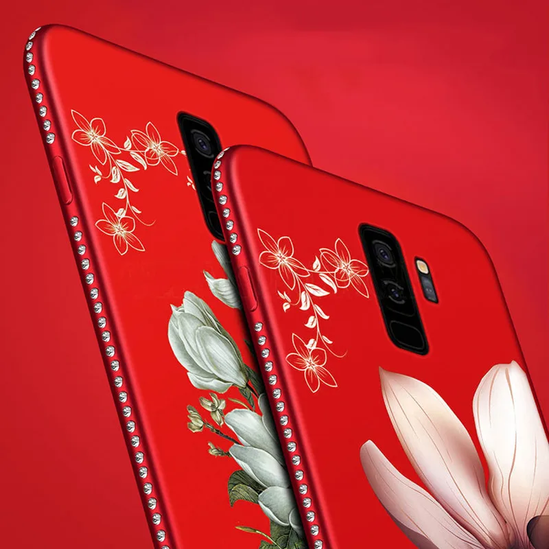 3D Emboss TPU Cases For Samsung Galaxy S9 S10 J4 J6 Plus S10E Note 8 9 Flower Ultra Thin Matte Cover A10 A20 A30 A50 M10 M20 |